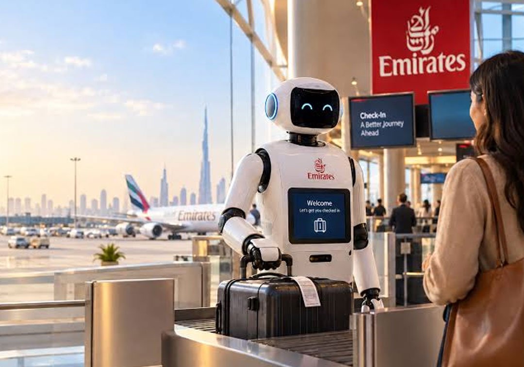 Emirates reveals luggage robot that will face scan, bag drop and tag all in one
